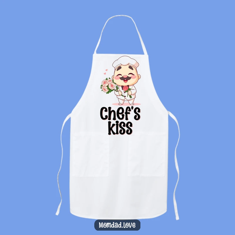Funny Anime Papa Apron - Winking Dad Chef Bouquet Kitchen Gift