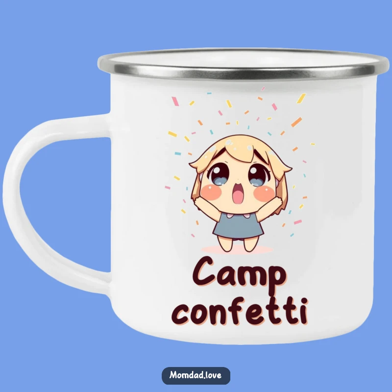 Funny Confetti Camping Mug - Your Festive Adventure Companion!