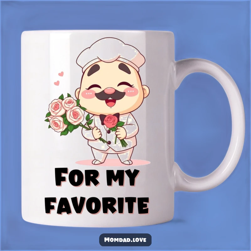 Funny Anime Papa Mug - Winking Bouquet Dad Character Gift