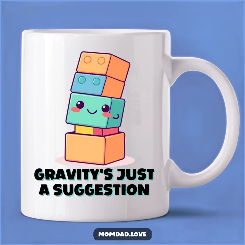Funny Building Block Tower Mug - A Hilarious Gift for Clumsy Moments