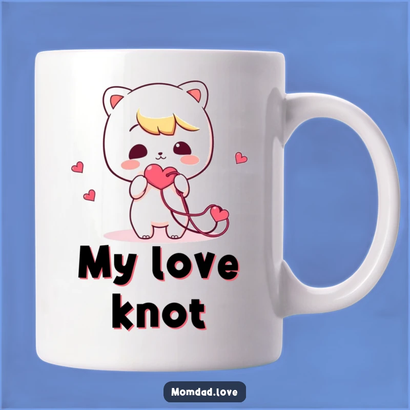 Funny Tangled Heart Mug: Kawaii Character, Comical Love, Perfect Funny Gift
