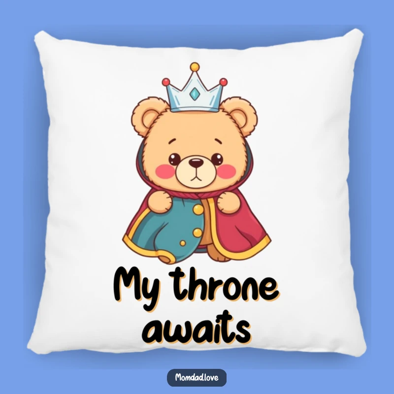 Funny Bewildered Pillow - Royal Bear Comfort for a Giggle
