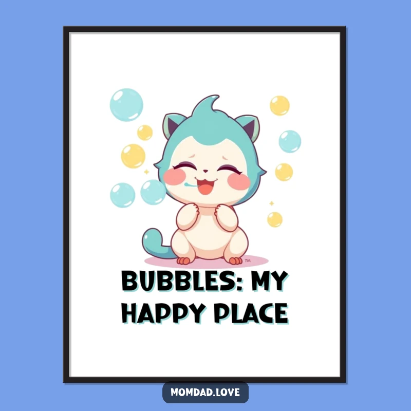 Funny Bubble Creature Digital Art: Instant Giggle-Inducing Decor for Your Walls