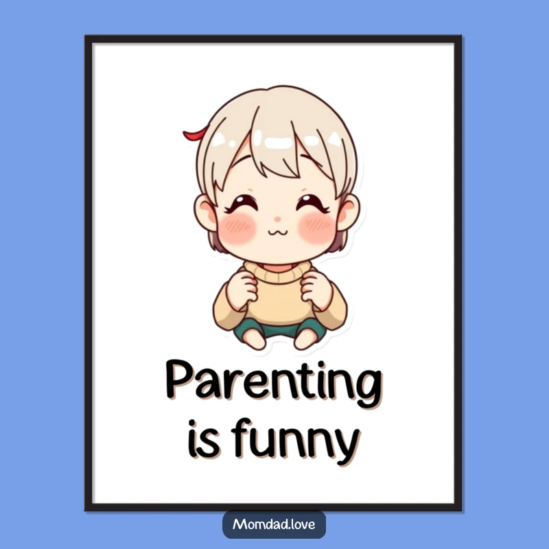 Funny Parent Face Digital Art - Instant Parent Humor Decor, Funny Gift.