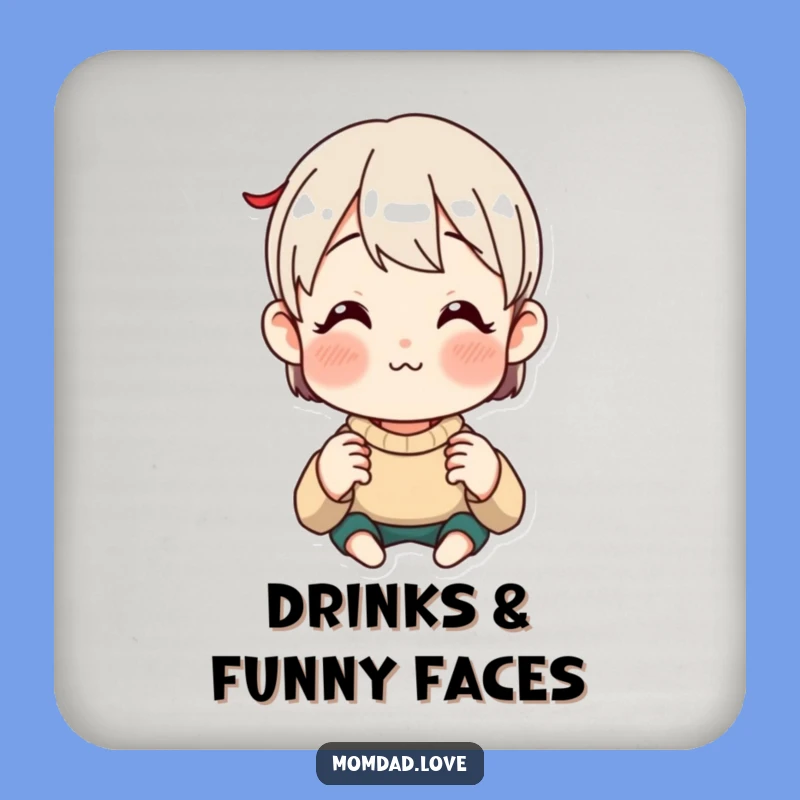 Funny Parent Face Coaster - Protect Surfaces with Humor, Funny Gift.