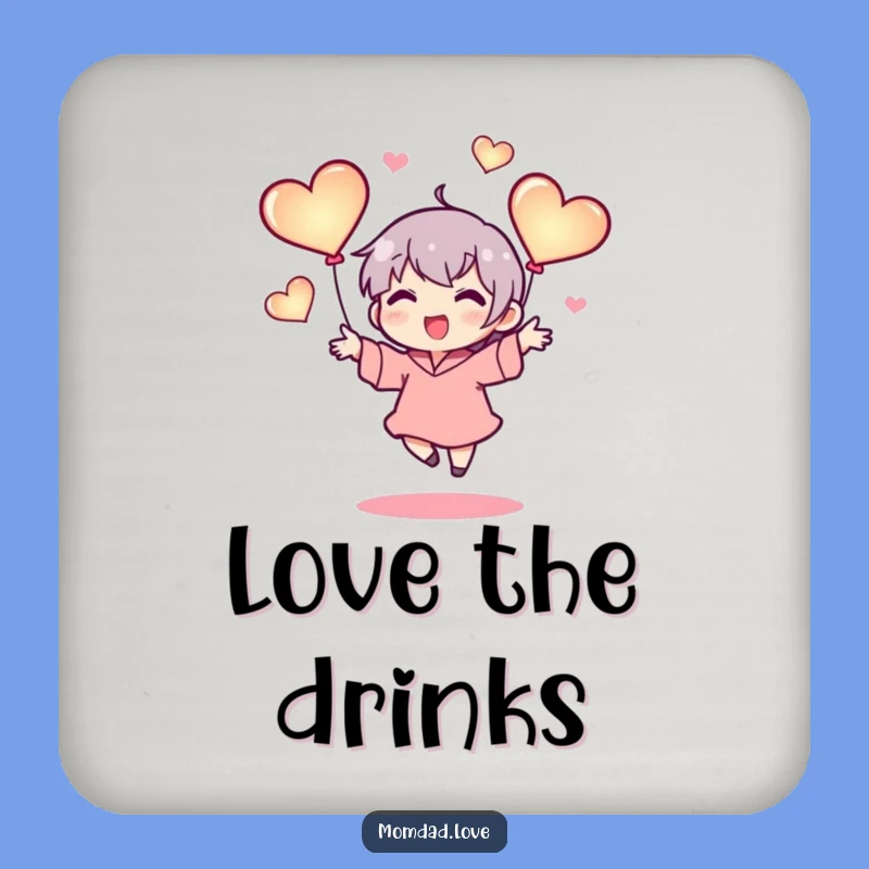 Funny Coaster Set: Juggling Hearts Love Protection