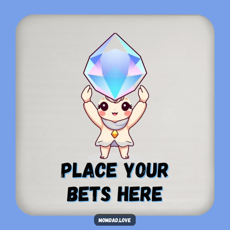Funny Drink Coaster: Charming Character's Gem Protection, Perfect Funny Gift!