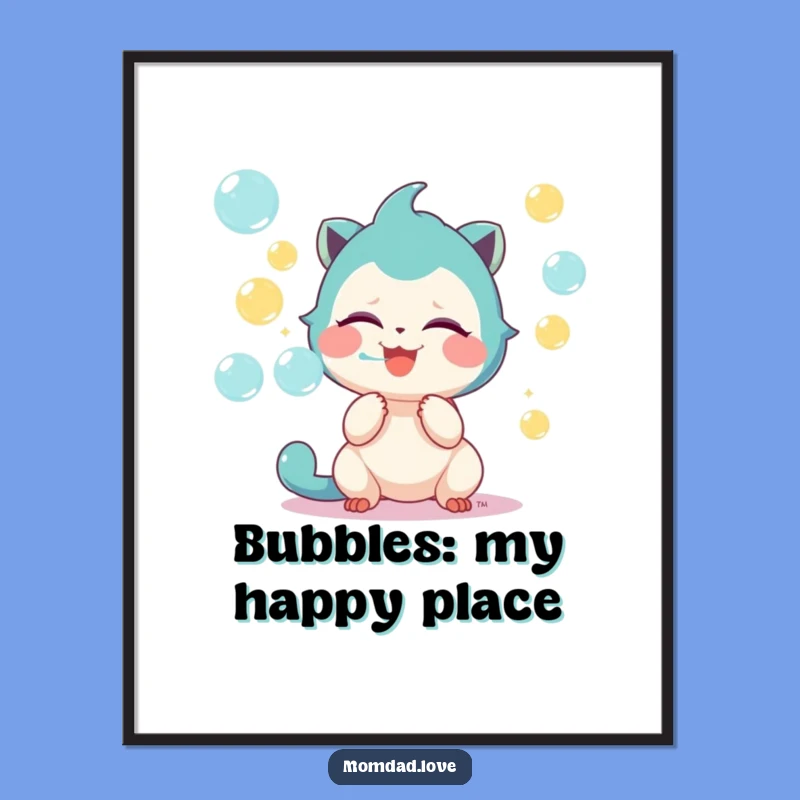 Funny Bubble Creature Poster: Add a Giggle-Inducing Splash of Color to Your Wall