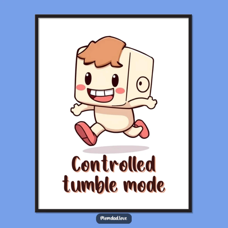 Funny Tripping Character Poster: Hilarious Wall Art for a Laugh-Out-Loud Gift