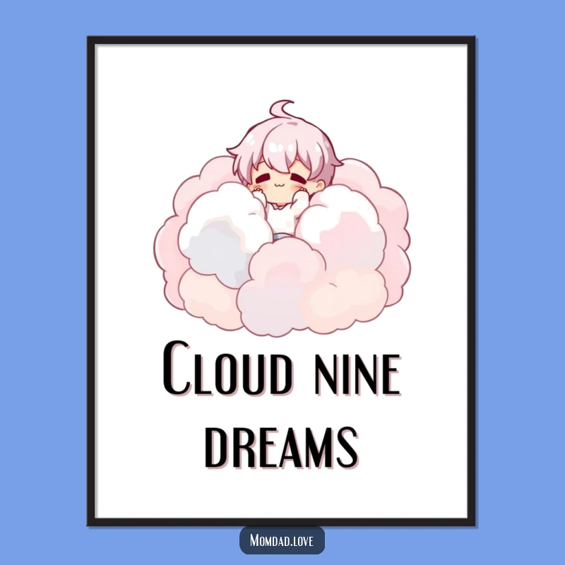 Funny Cloud Tumbling Art Poster - Dreamy Decor for Your Space