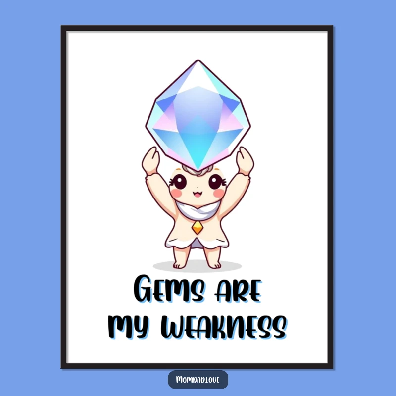 Funny Wall Art Poster: Charming Character's Gem Discovery, Ideal Funny Gift!