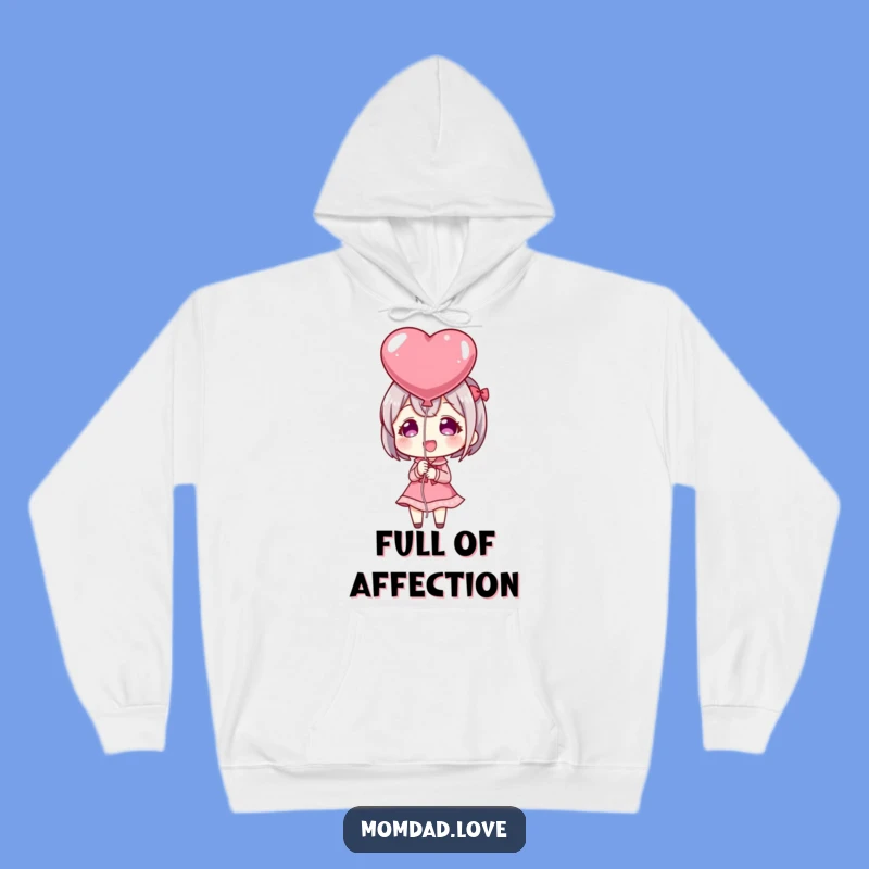 Funny Anime Heart Balloon Hoodie: Cozy Comfort, Sweet Affection Gift, Perfect Present