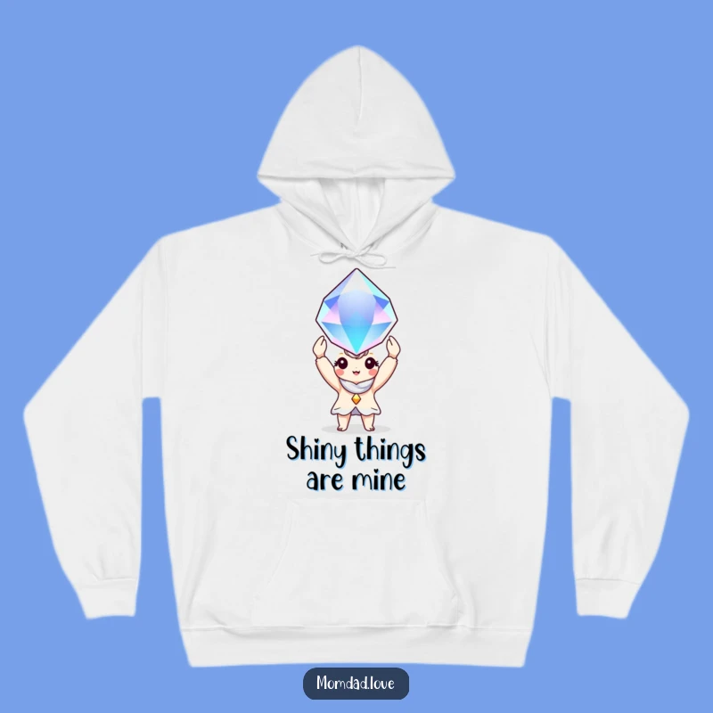 Funny Cozy Hoodie: Charming Character's Gem Glow, Ultimate Funny Gift!