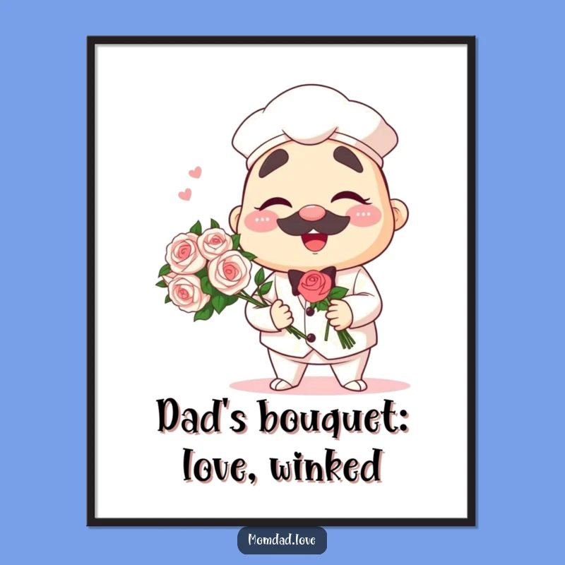 Free Printable Anime Art - Winking Papa Bouquet Wall Decor Downloadable Gift