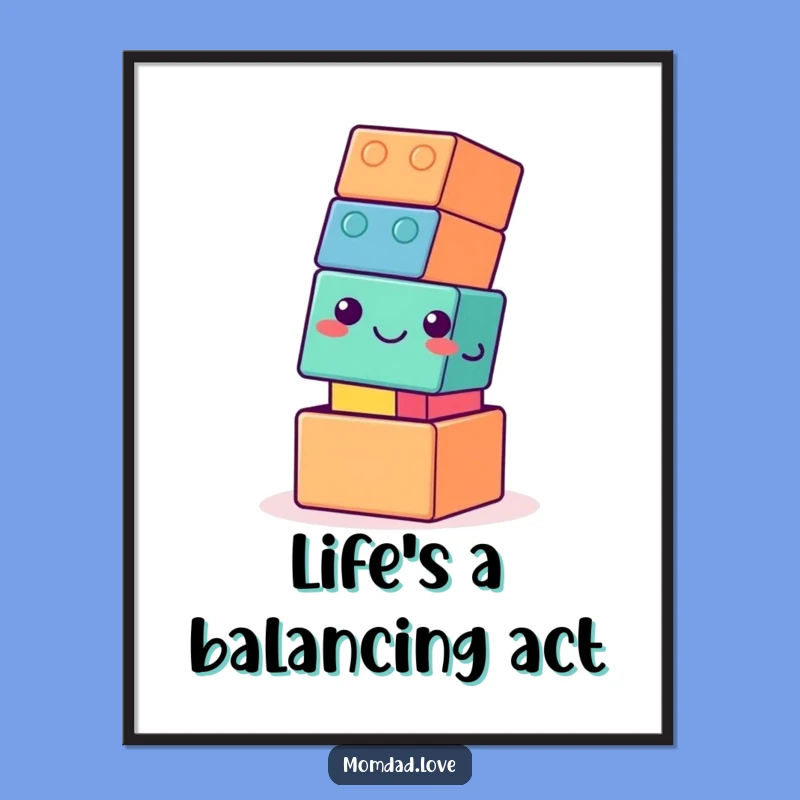 Free Printable Wall Art: Funny Wobbly Tower Decor - Hilarious DIY Downloadable