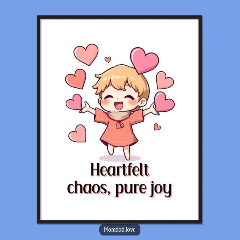 Free Printable Wall Art: Juggling Hearts Character, Hilarious Downloadable Decor for Any Room