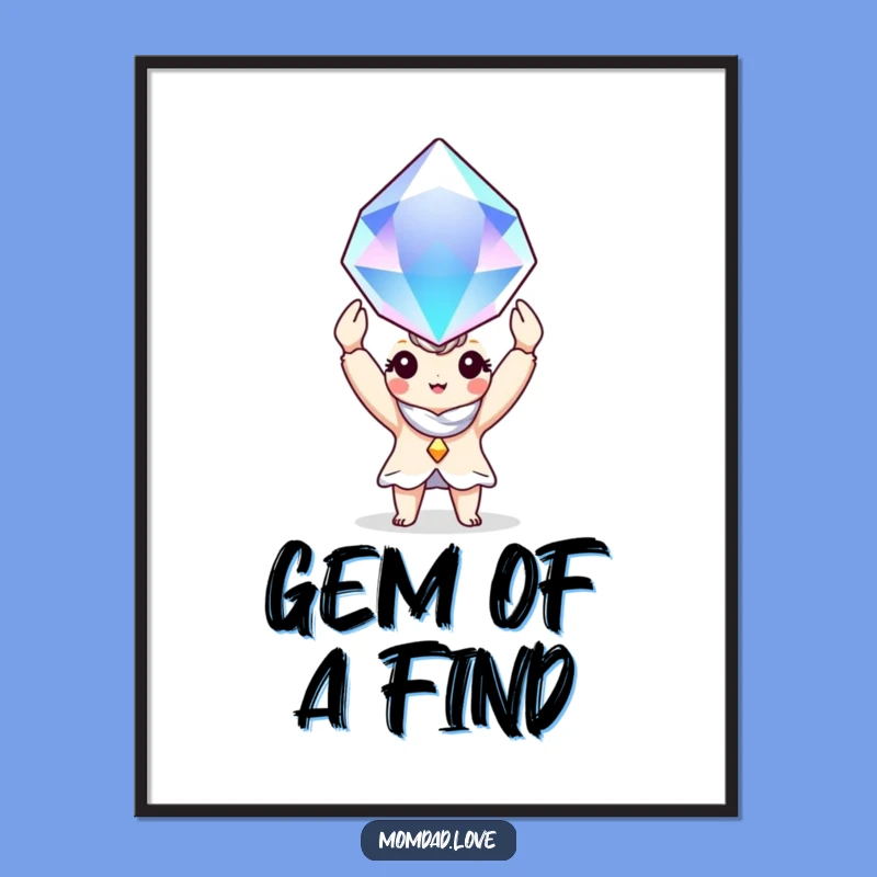 Funny Free Printable Wall Art: Hilarious Gem Character, Quirky Downloadable Decor for Any Room