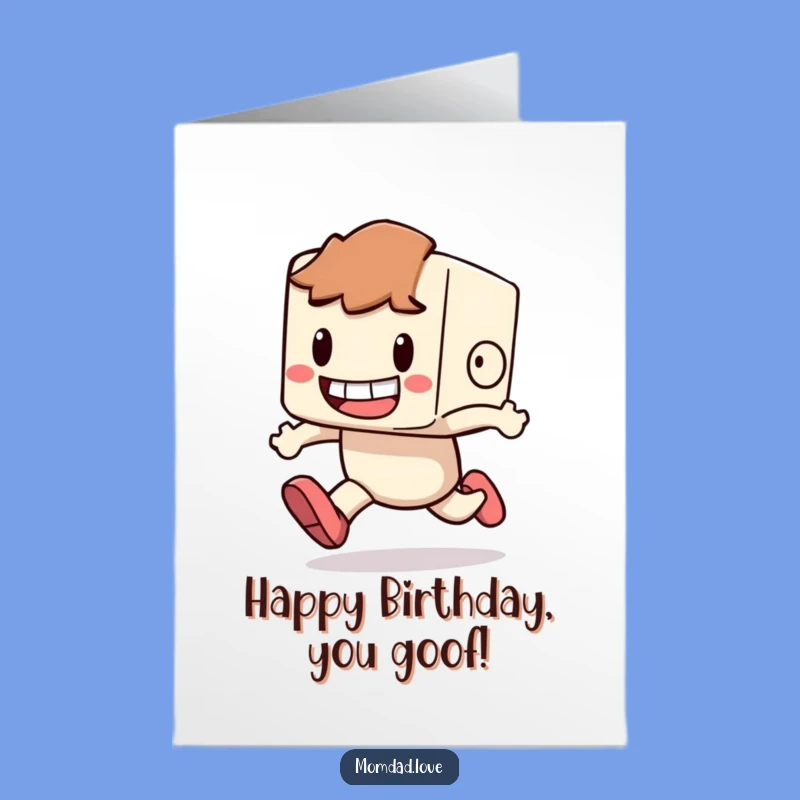 Free Printable Bday Card: Tripping Character, Funny Gift for Clumsy Fun
