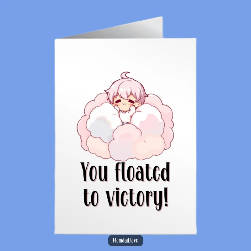 Free Printable Congrats Card: Cloud Tumbler, Humorous Downloadable Gift for Sweet Success