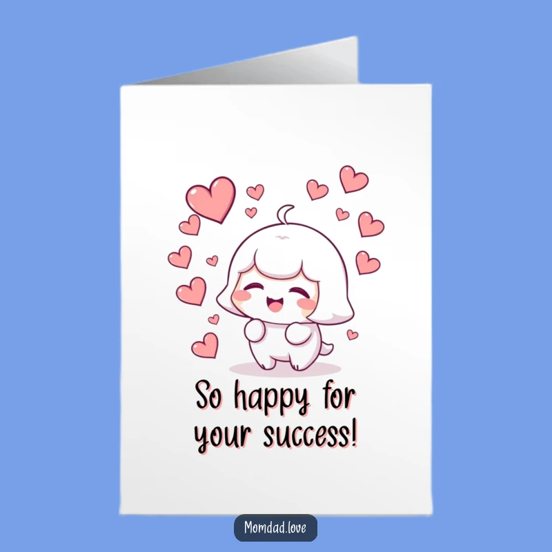 Free Printable Kawaii Hearts Card - Funny Congrats Downloadable Gift