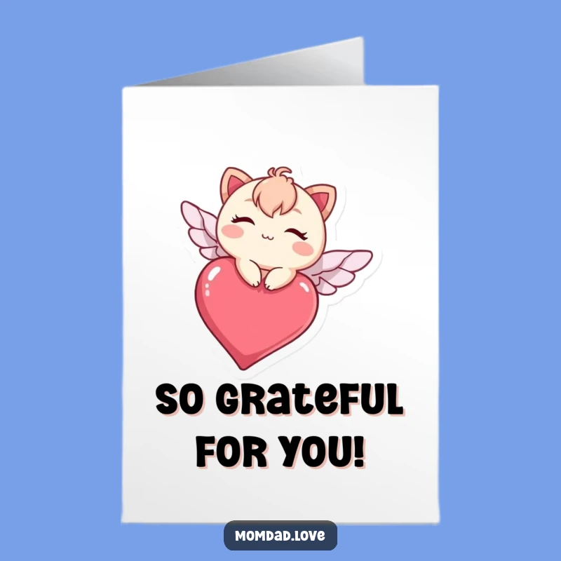 Free Printable Kawaii Heart Flyer Card - Funny Thank You Downloadable Gift