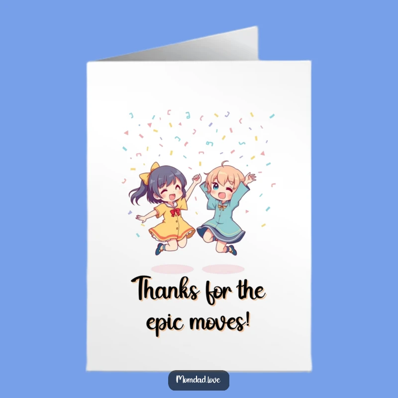 Free Printable Thank You Card: Fun Anime Dance Celebration - Get Yours!