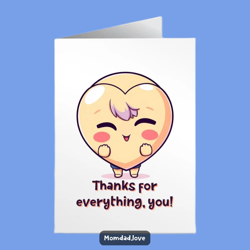 Free Printable Thank You Card: Winking Heart Emoji, Quirky Downloadable Gift of Gratitude