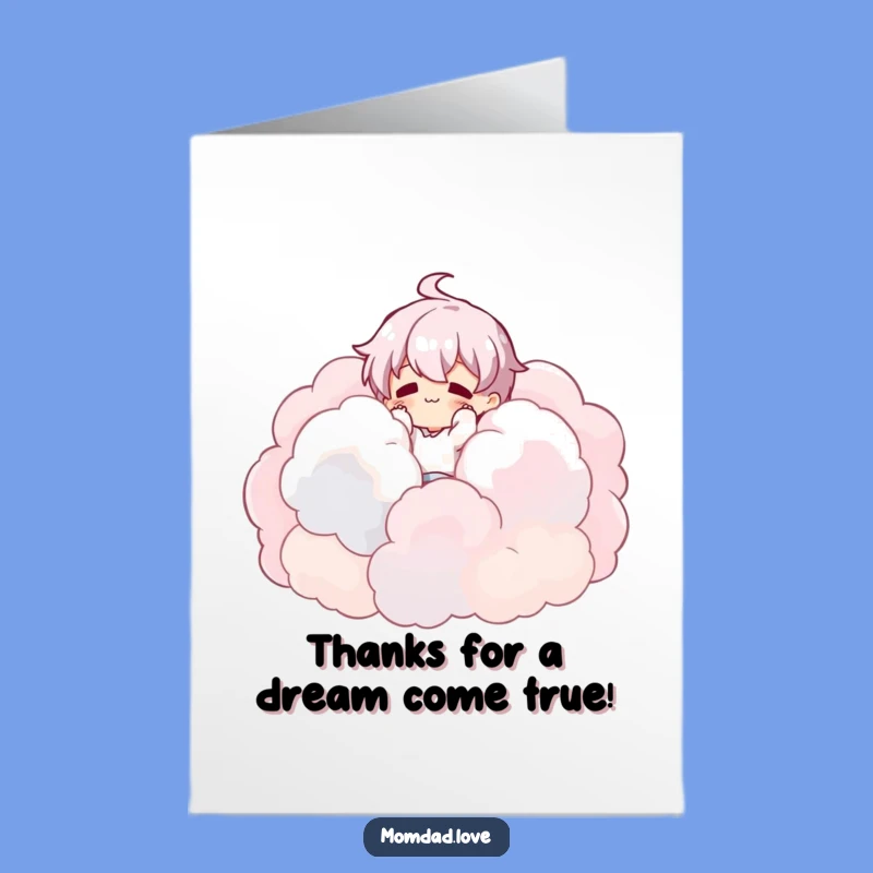 Free Printable Thank You Card: Cloud Tumbler, Whimsical Downloadable Gift of Gratitude