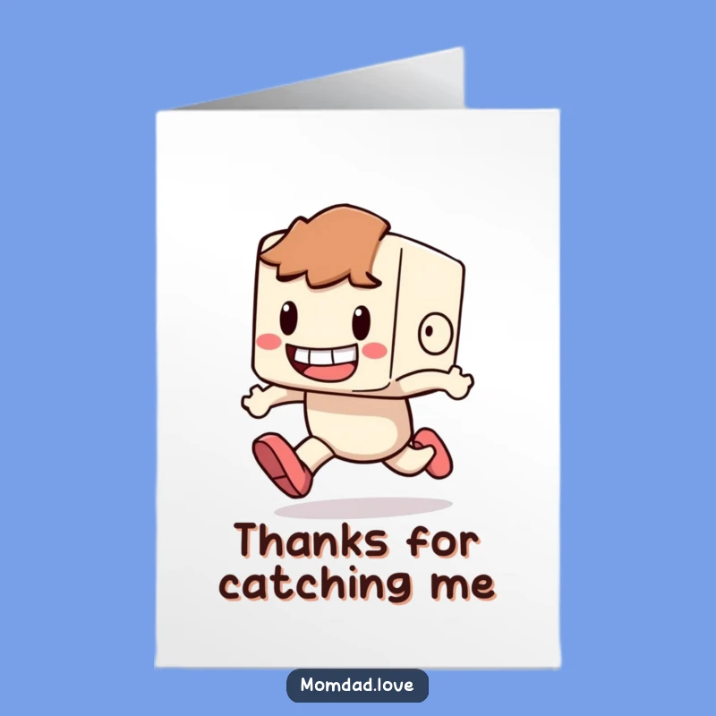 Free Printable Thank You Card: Tripping Character's Gratitude, Funny