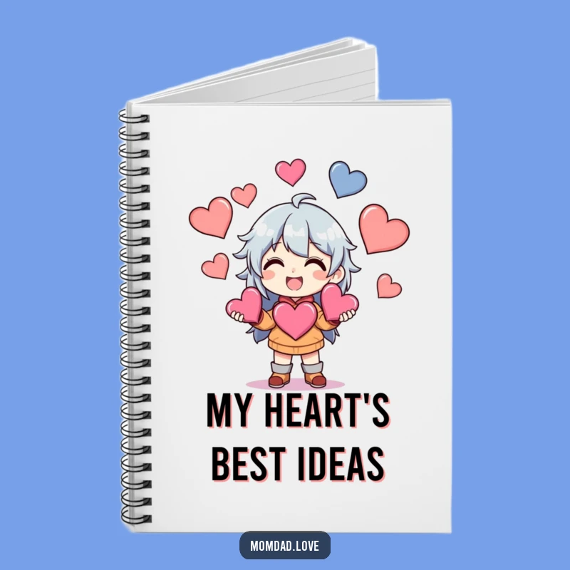 Funny Anime Juggling Hearts Notebook - Jot Down Love Notes, Perfect Funny Gift.