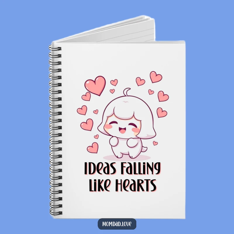 Funny Kawaii Giggling Hearts Notebook - Joyful Character Journal Gift