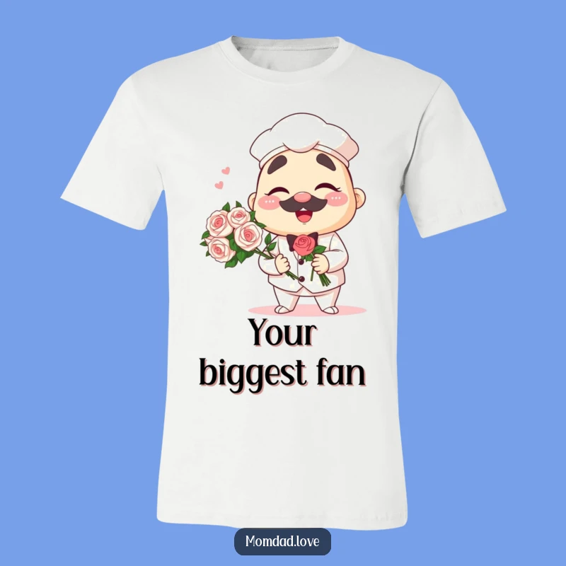 Funny Anime Papa T-Shirt - Winking Dad Bouquet Character Tee Gift