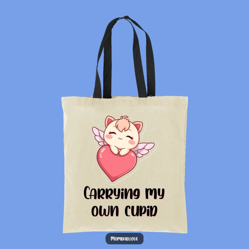 Funny Kawaii Heart Flight Tote Bag - Stylish Winking Character Carryall Gift