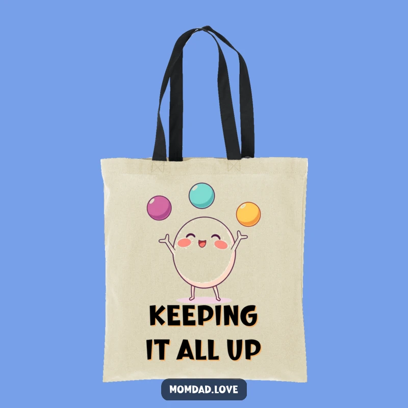 Funny Juggling Character Tote Bag: Carry Your World, a Hilarious Gift
