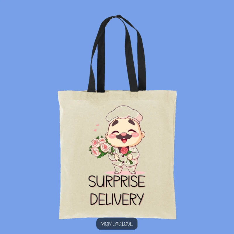 Funny Anime Papa Tote Bag - Winking Dad Bouquet Accessory Gift